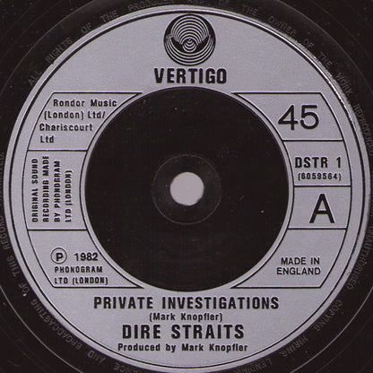 Dire Straits : Private Investigations (7", Single, Sil)