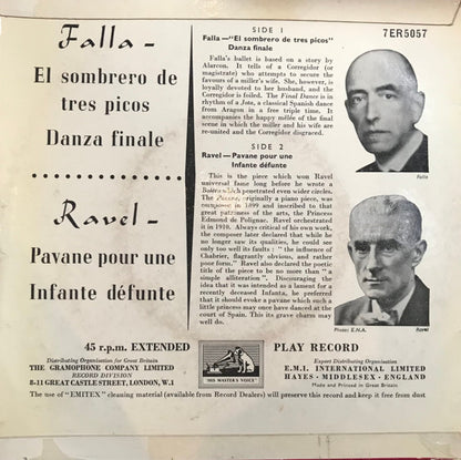 Guido Cantelli : Falla "El Sombrero De Tres Picos" Danza final (7", Single)