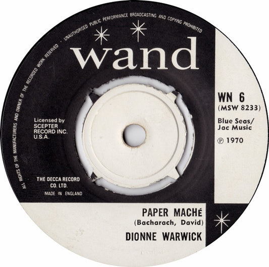 Dionne Warwick : Paper Maché (7", Single)