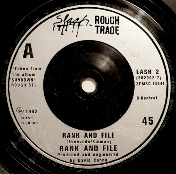 Rank & File : Rank And File (7", Single)