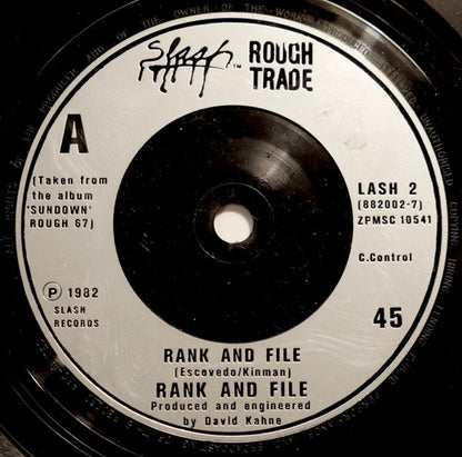 Rank & File : Rank And File (7", Single)