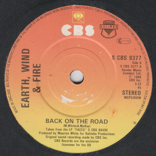 Earth, Wind & Fire : Back On The Road (7", Single)