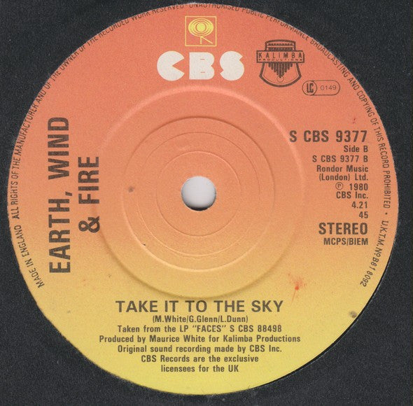 Earth, Wind & Fire : Back On The Road (7", Single)