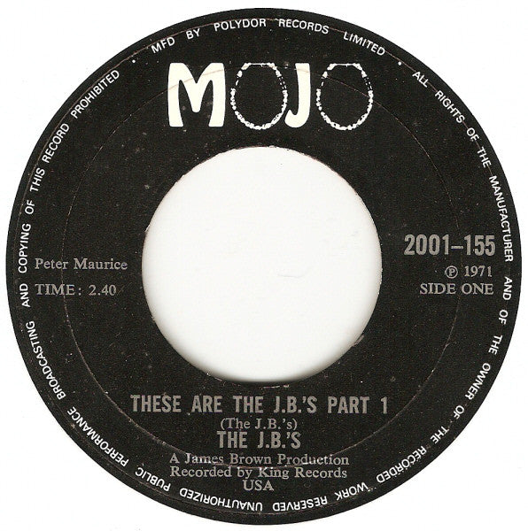 The J.B.'s : These Are The J.B.'s (7")