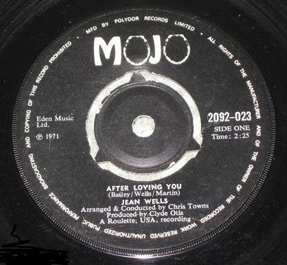 Jean Wells : After Loving You (7")