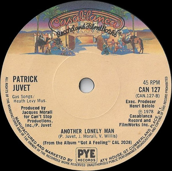 Patrick Juvet : Got A Feeling (7", Single)