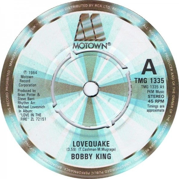 Bobby King : Lovequake (7", Single)