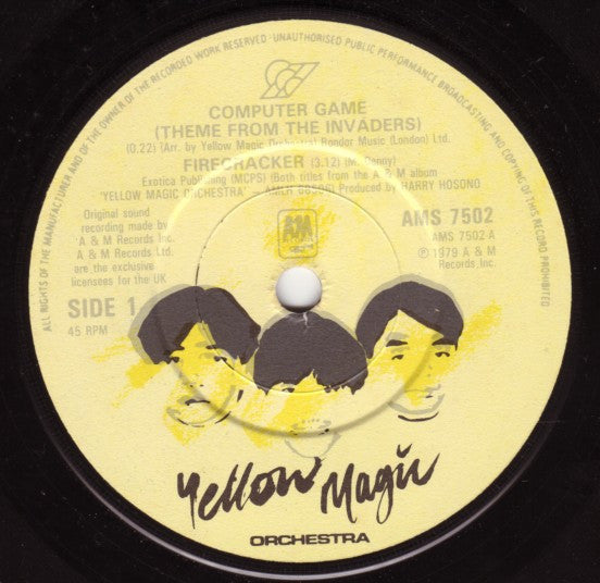Yellow Magic Orchestra : "Theme From The Invaders" / Firecracker / Technopolis (7", Single)