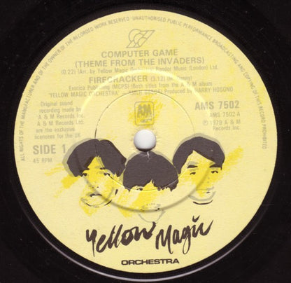Yellow Magic Orchestra : "Theme From The Invaders" / Firecracker / Technopolis (7", Single)