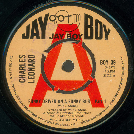 Charles Leonard : A Funky Driver On A Funky Bus (7", Promo)