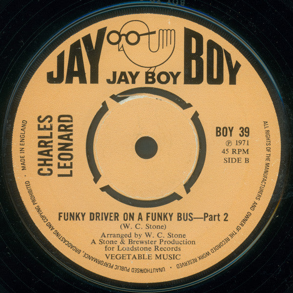 Charles Leonard : A Funky Driver On A Funky Bus (7", Promo)