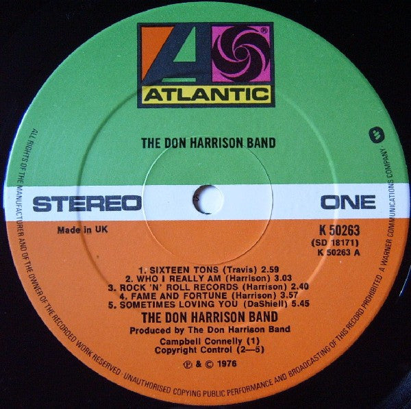 The Don Harrison Band : The Don Harrison Band (LP, Album)