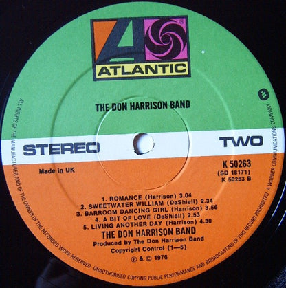 The Don Harrison Band : The Don Harrison Band (LP, Album)