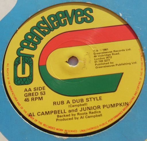 Al Campbell & Junior Pumpkin : Natural High / Rub A Dub Style (12")