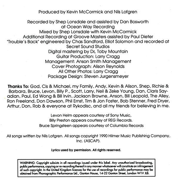 Nils Lofgren : Silver Lining (CD, Album)