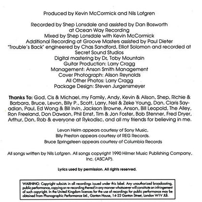 Nils Lofgren : Silver Lining (CD, Album)