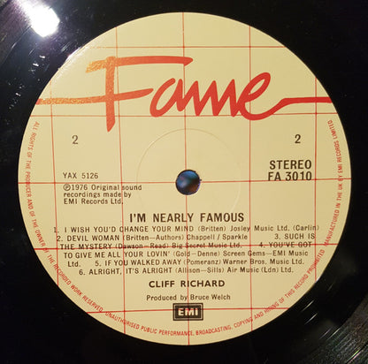 Cliff Richard : I'm Nearly Famous (LP, Album, RE)