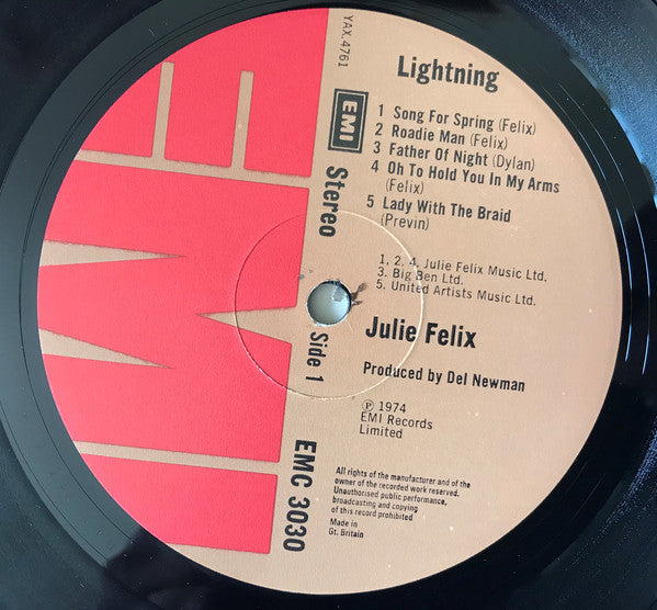 Julie Felix : Lightning (LP, Album)