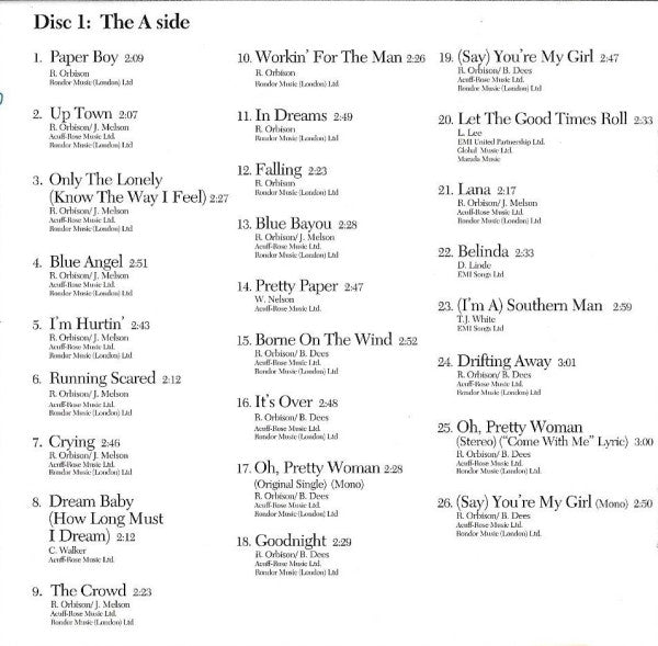 Roy Orbison : The Big O: The Original Singles Collection (2xCD, Comp)