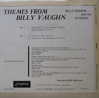 Billy Vaughn And His Orchestra : Themes From Billy Vaughn (7", EP)