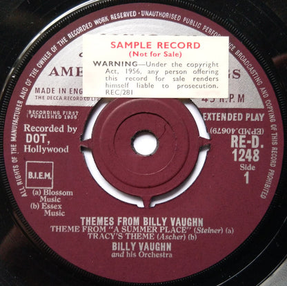 Billy Vaughn And His Orchestra : Themes From Billy Vaughn (7", EP)
