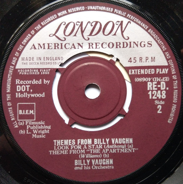 Billy Vaughn And His Orchestra : Themes From Billy Vaughn (7", EP)