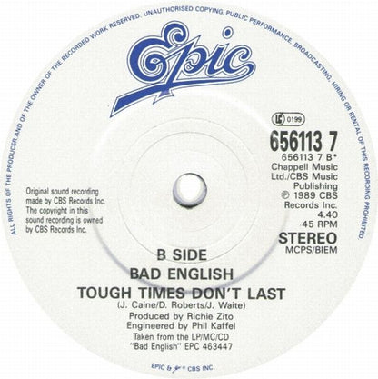 Bad English : Don't Walk Away (7", Single)