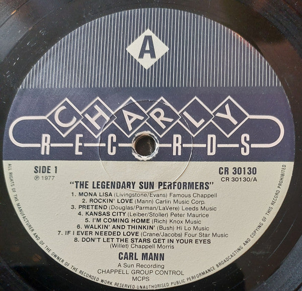 Carl Mann : The Legendary Sun Performers (LP, Comp, Mono)
