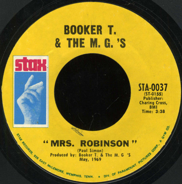 Booker T & The MG's : Mrs. Robinson (7", Single, Styrene, Pit)