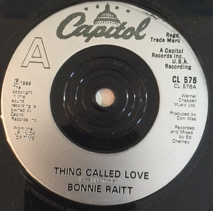 Bonnie Raitt : Thing Called Love (7", Single, Sil)