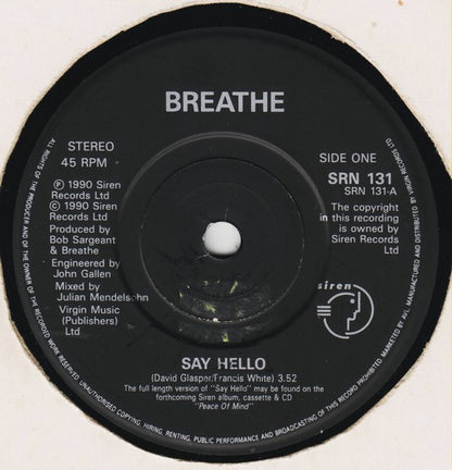 Breathe (3) : Say Hello (7", Ltd + Box)