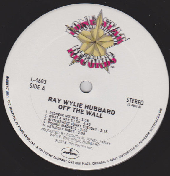 Ray Wylie Hubbard : Off The Wall (LP, Album)