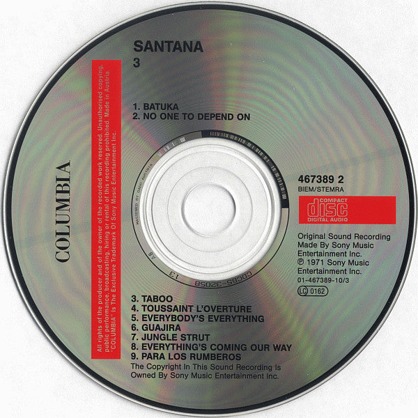 Santana : 3 (CD, Album, RE)