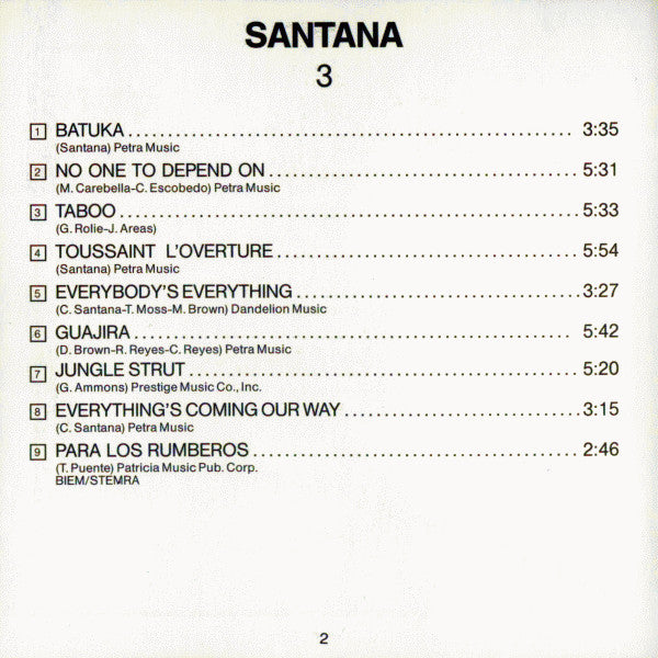 Santana : 3 (CD, Album, RE)