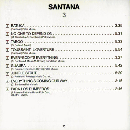 Santana : 3 (CD, Album, RE)