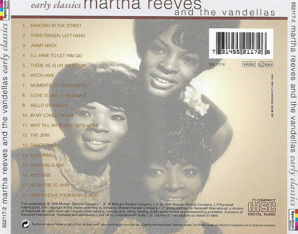 Martha Reeves & The Vandellas : Early Classics (CD, Comp, RE)