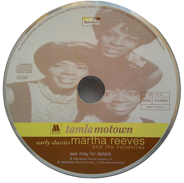 Martha Reeves & The Vandellas : Early Classics (CD, Comp, RE)