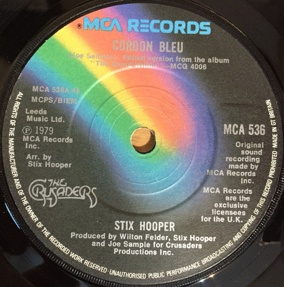 "Stix" Hooper : Cordon Bleu / Brazos River Breakdown (7", Single)