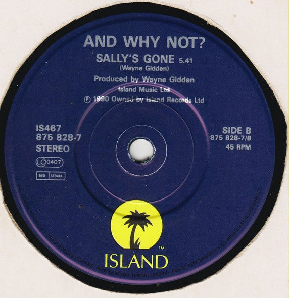 And Why Not? : The Cage (7", Single)