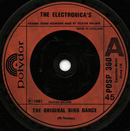 De Electronica's : The Original Bird Dance (7", Single, RP, Red)