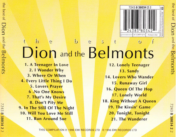 Dion & The Belmonts : The Best Of (CD, Comp)