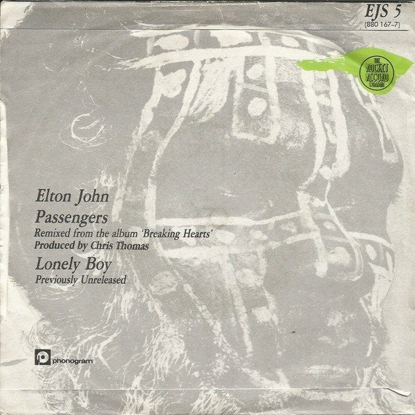 Elton John : Passengers (7", Single, Pap)