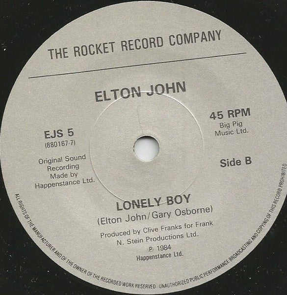 Elton John : Passengers (7", Single, Pap)