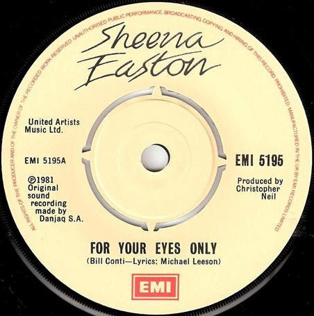 Sheena Easton : For Your Eyes Only (7", Single, Pus)