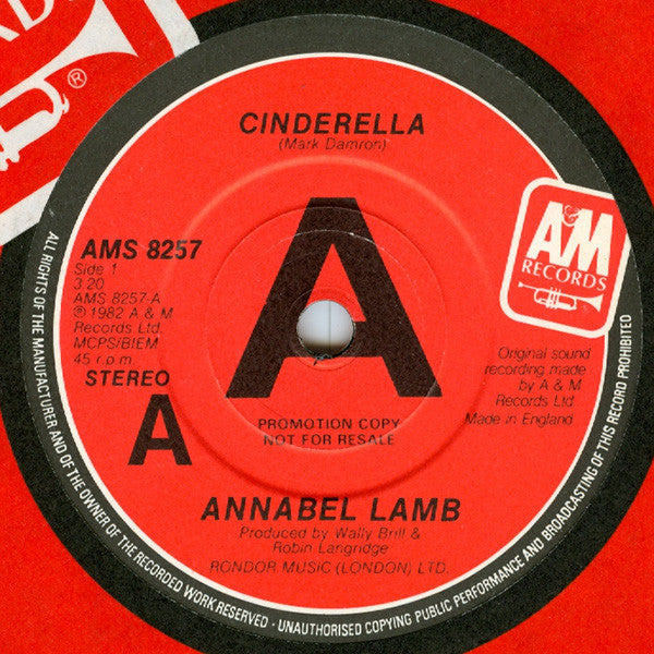 Annabel Lamb : Cinderella (7", Promo)