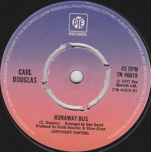 Carl Douglas : Run Back (7", Single, Pus)