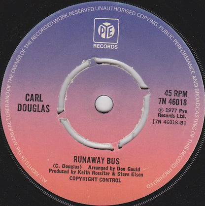 Carl Douglas : Run Back (7", Single, Pus)