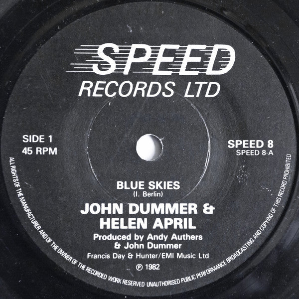 John Dummer & Helen April : Blue Skies (7", Single)