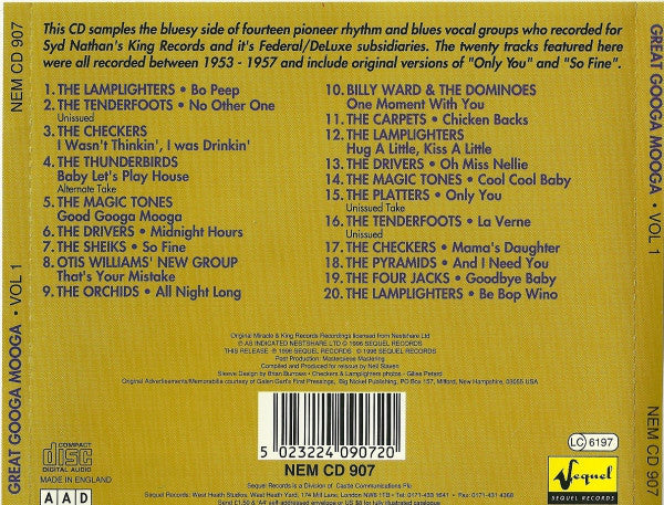 Various : Great Googa Mooga: Rhythm & Bluesin' With King - Federal - Deluxe Vocal Groups, Vol 1 (CD, Comp)