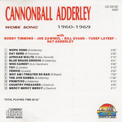 Cannonball Adderley : Work Song 1960-1969 (CD, Comp)